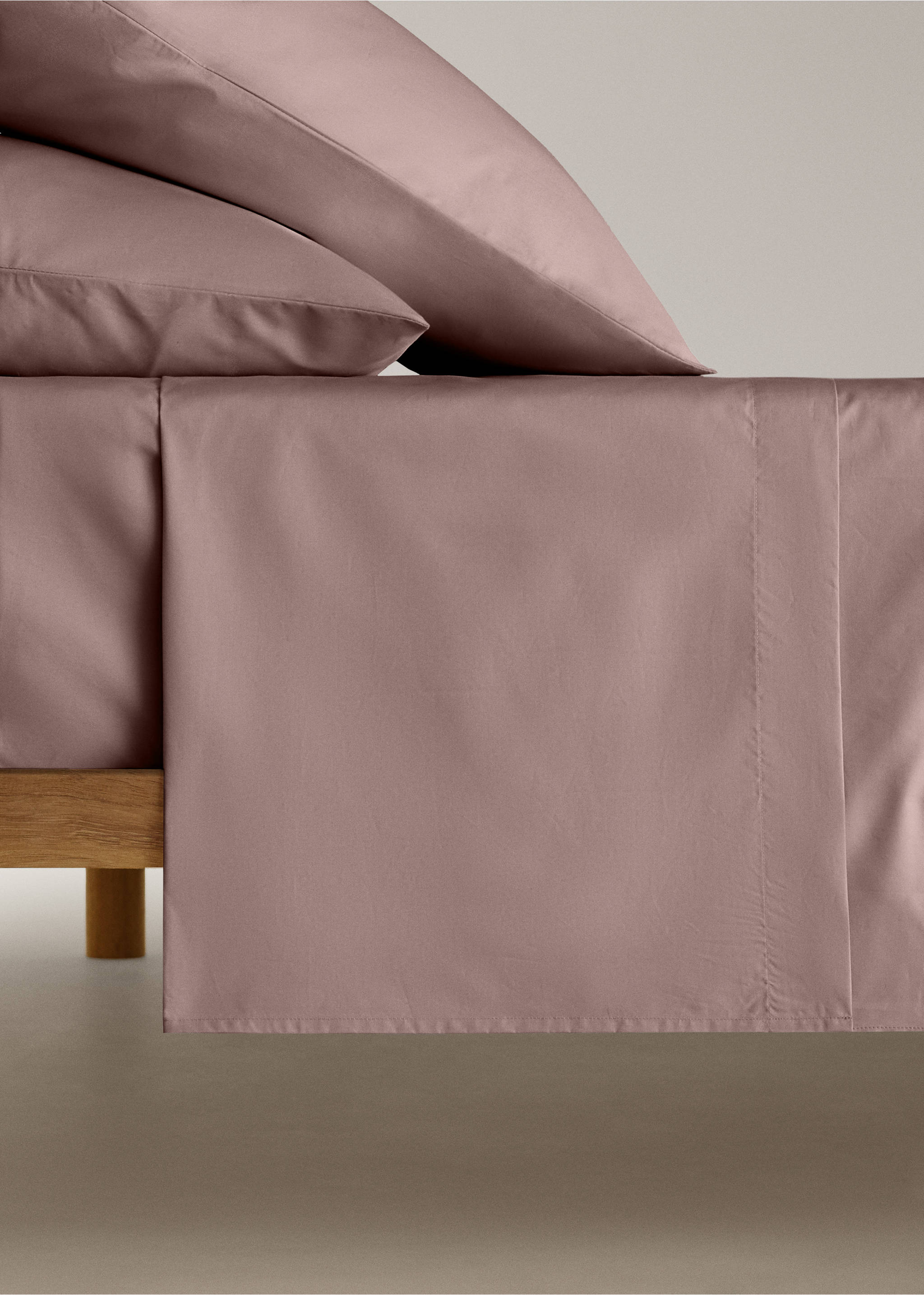 200-thread count percale cotton top sheet for 200 cm bed - Article without model, Brown. Ref: 37032952-00.