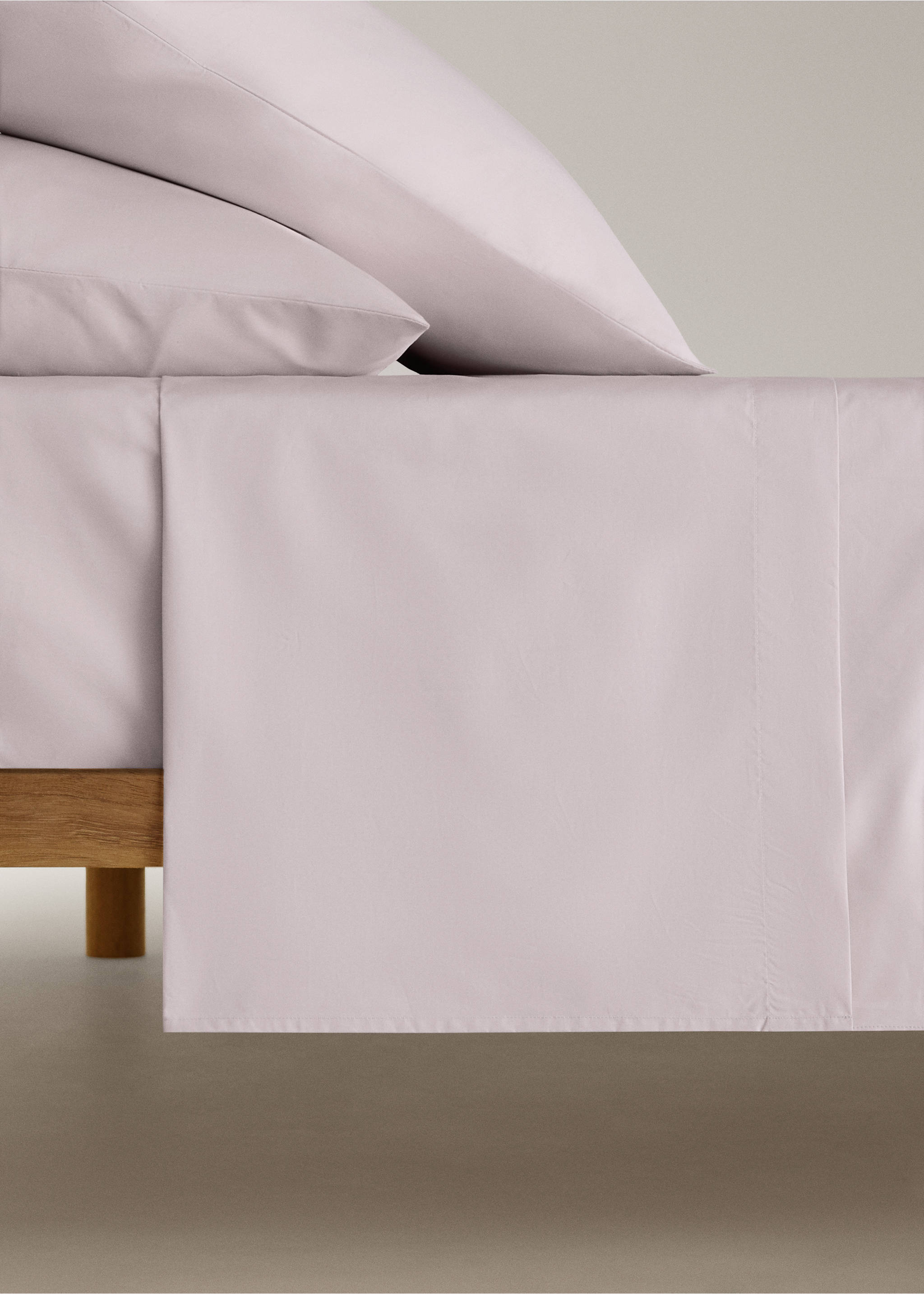 Drap-housse percale de coton 200 fils lit 200 cm - Article sans modèle, Rose pâle. Ref: 37032952-00.