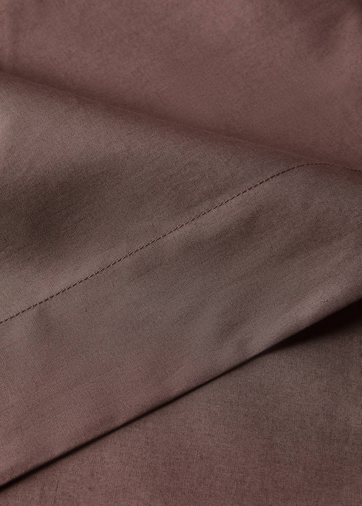 Percale cotton top sheet 200 thread count for 135/140cm bed — Brown