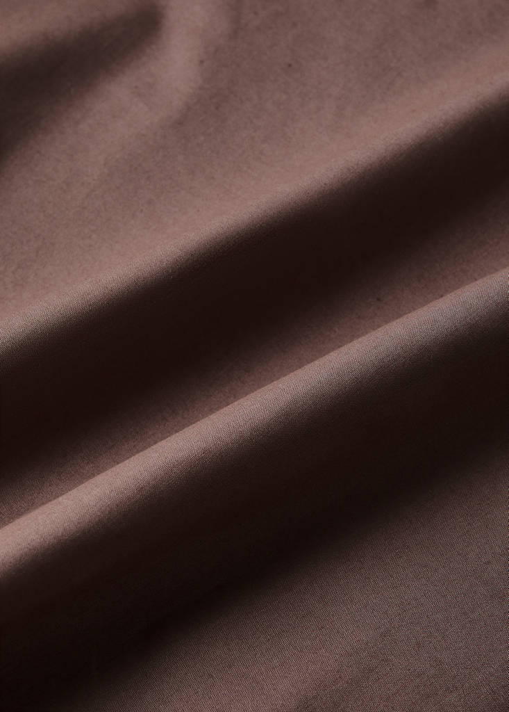 Percale cotton top sheet 200 thread count for 135/140cm bed — Brown
