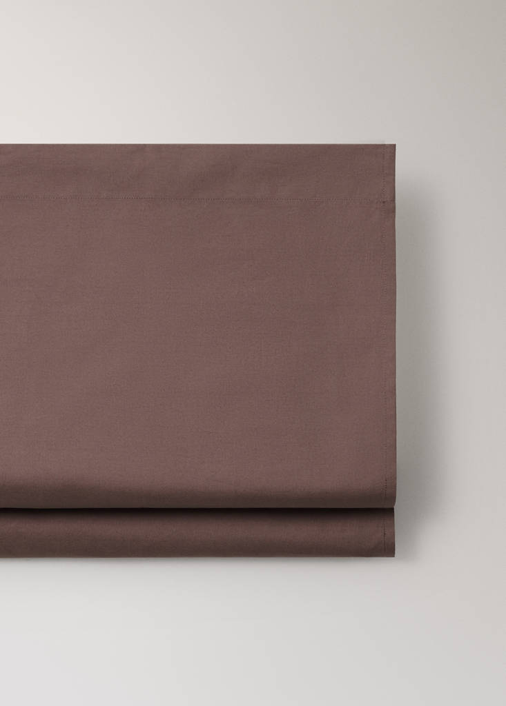 Percale cotton top sheet 200 thread count for 135/140cm bed — Brown