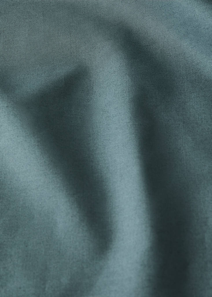 Percale cotton top sheet 200 thread count for 135/140cm bed — Green
