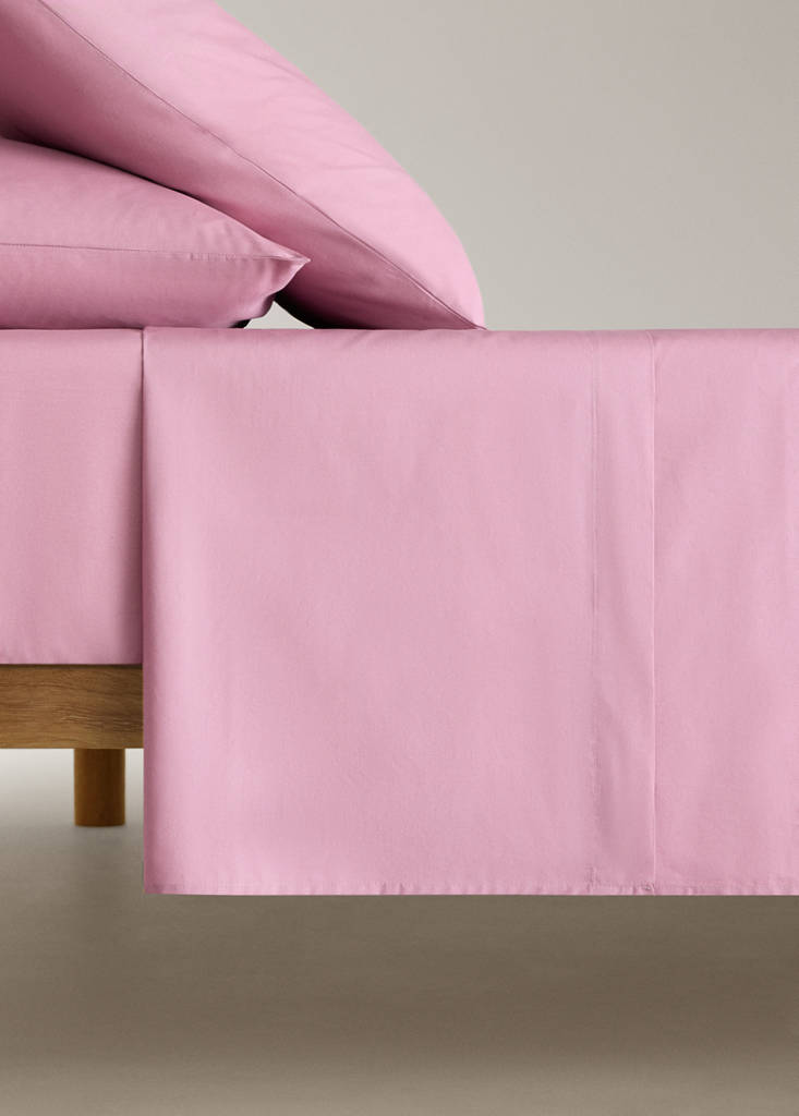 Percale cotton top sheet 200 thread count for 135/140cm bed — Wine