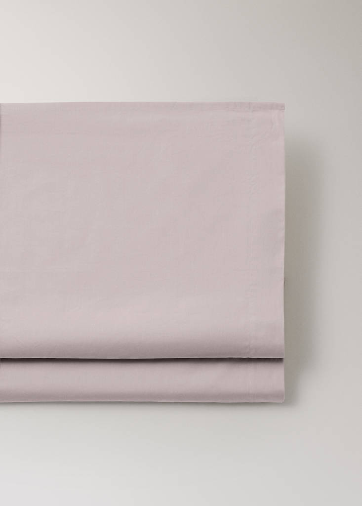 Percale cotton top sheet 200 thread count for 135/140cm bed — Pale Pink