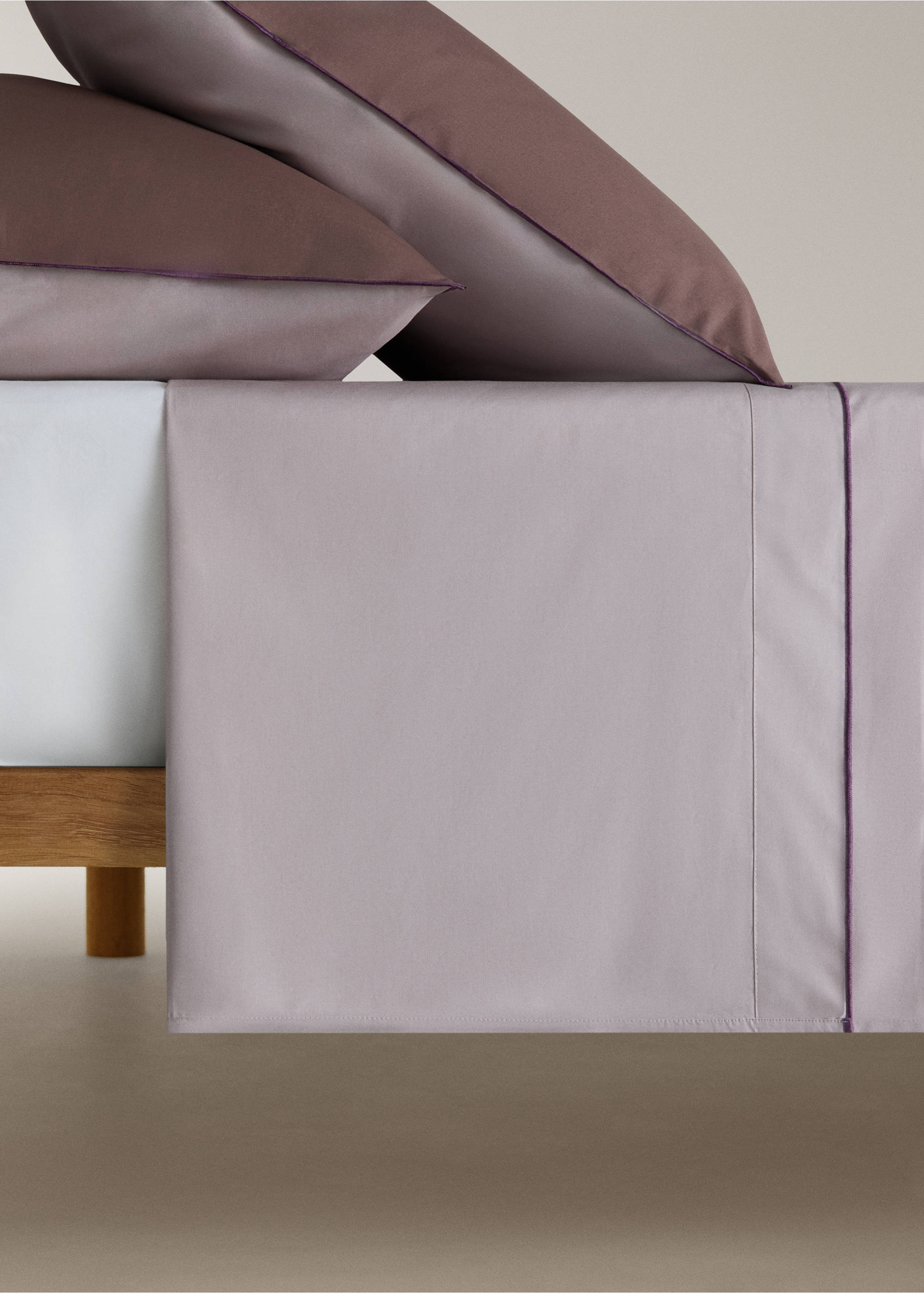 100% Percale Cotton Flat Sheet 200 cm Bed - Article without model, Brown. Ref: 37032961-00.