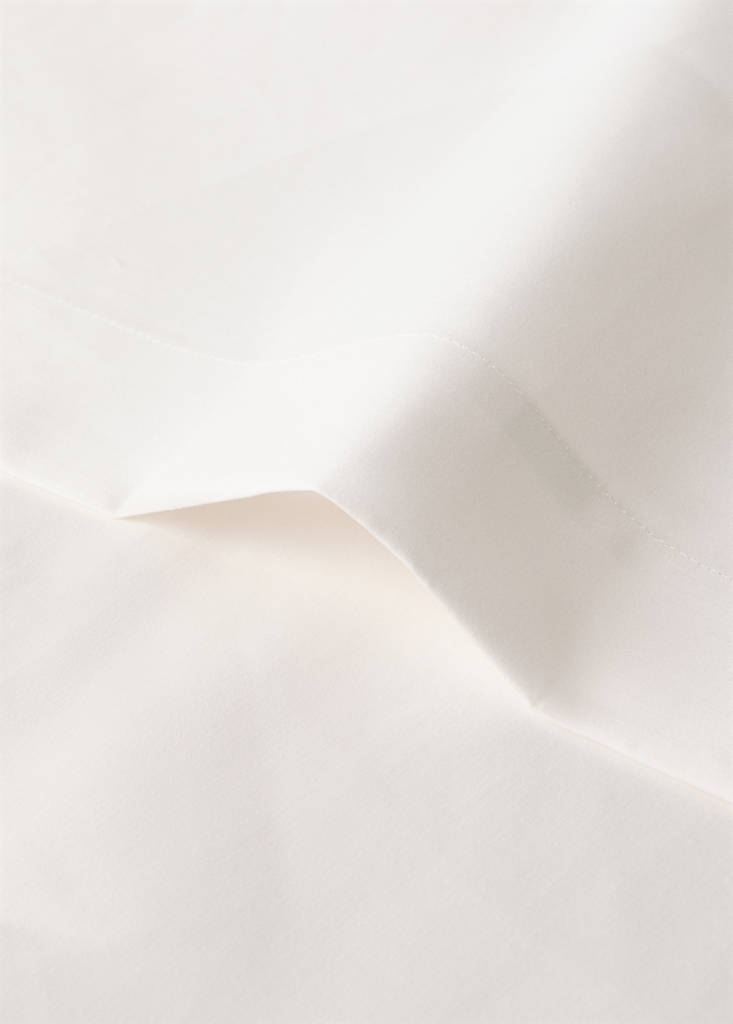 Top sheet 100% cotton sateen Bed 150/160 cm — Ecru