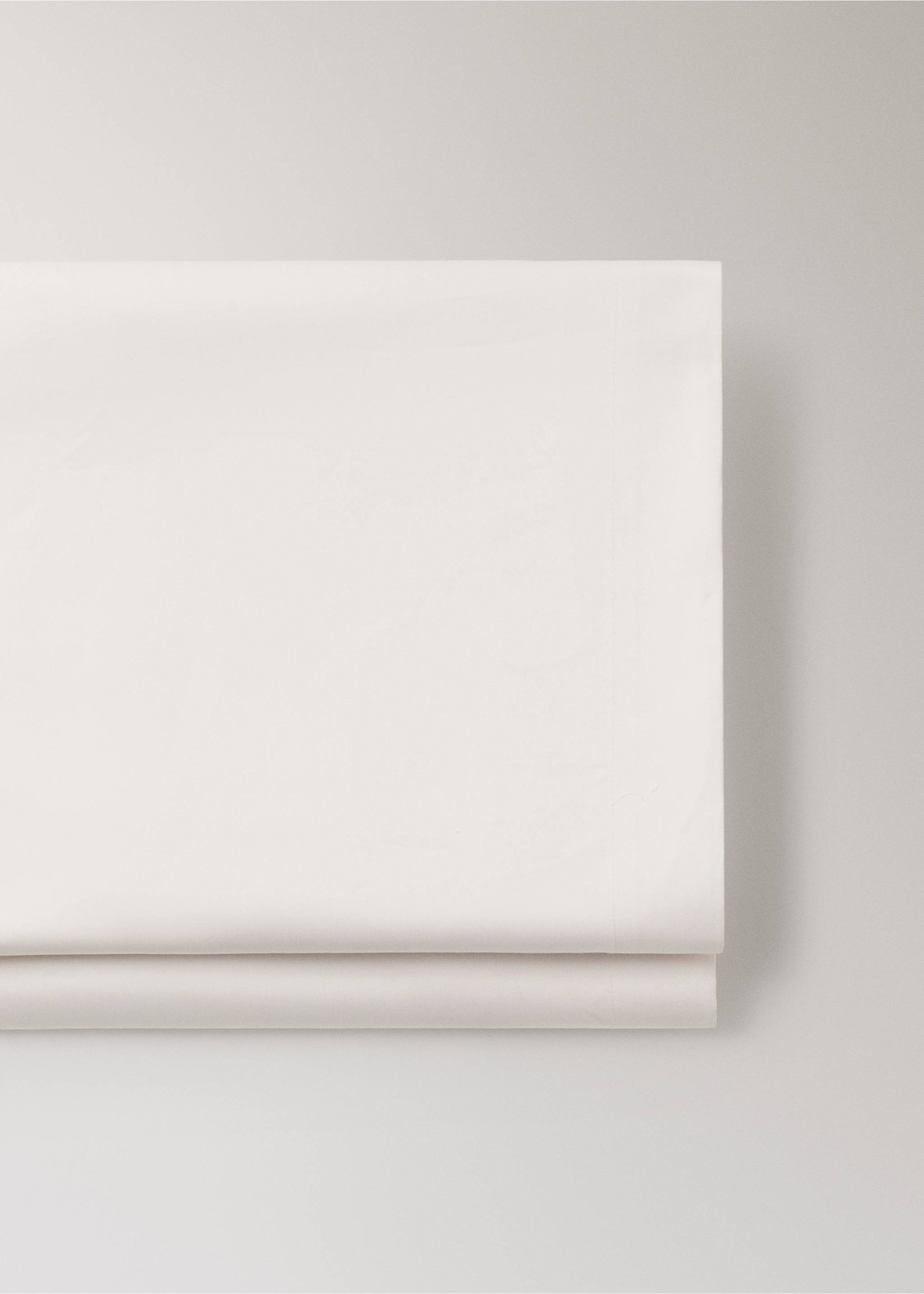 Top sheet 100% cotton sateen Bed 150/160 cm - Details of the article 2, Ecru. Ref: 37032964-00.