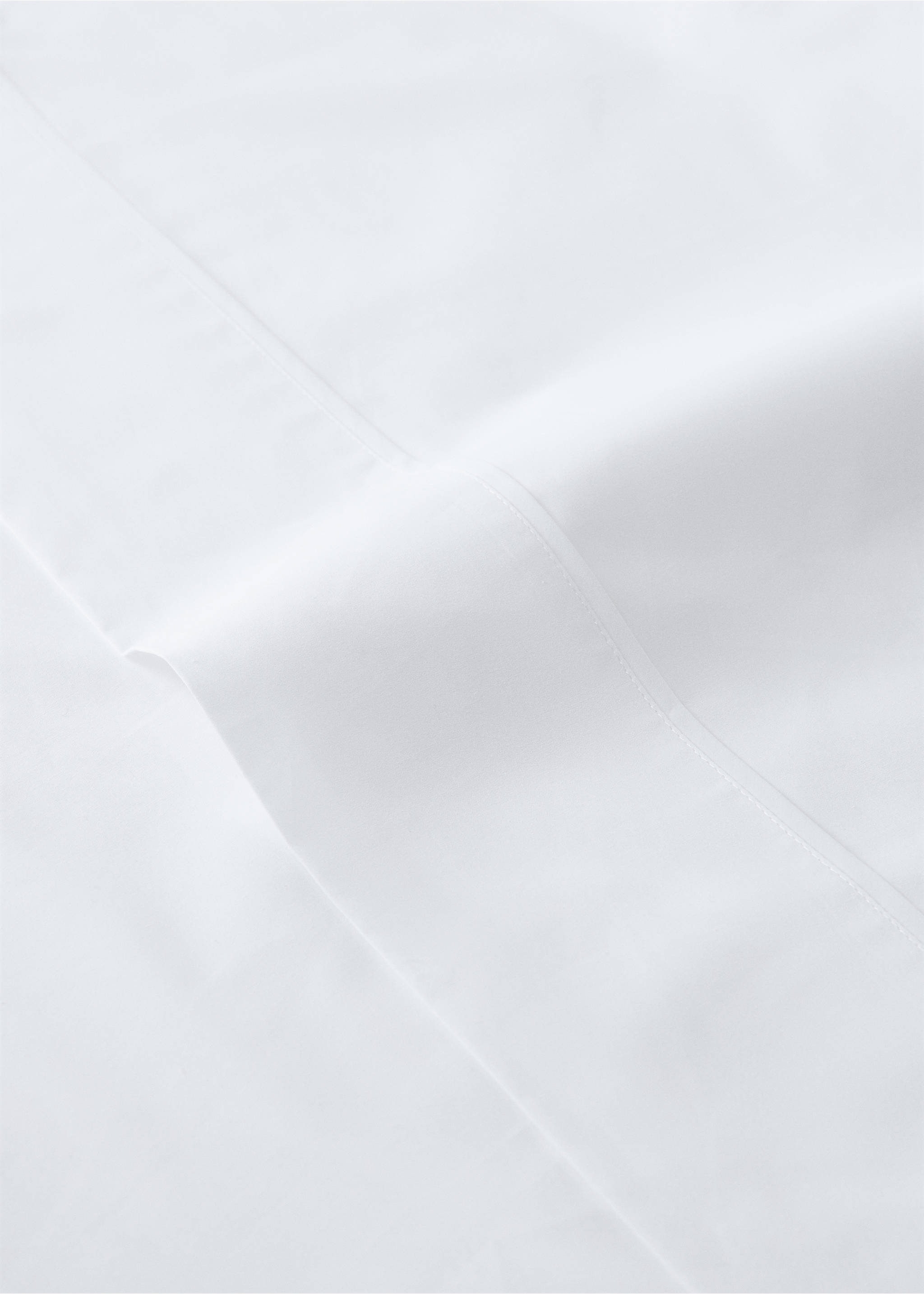 Sábana encimera algodón percal 300 hilos detalle vivo  cama 150/160 cm - Detalle del artículo 1, Blanco. Ref: 37032968-00.
