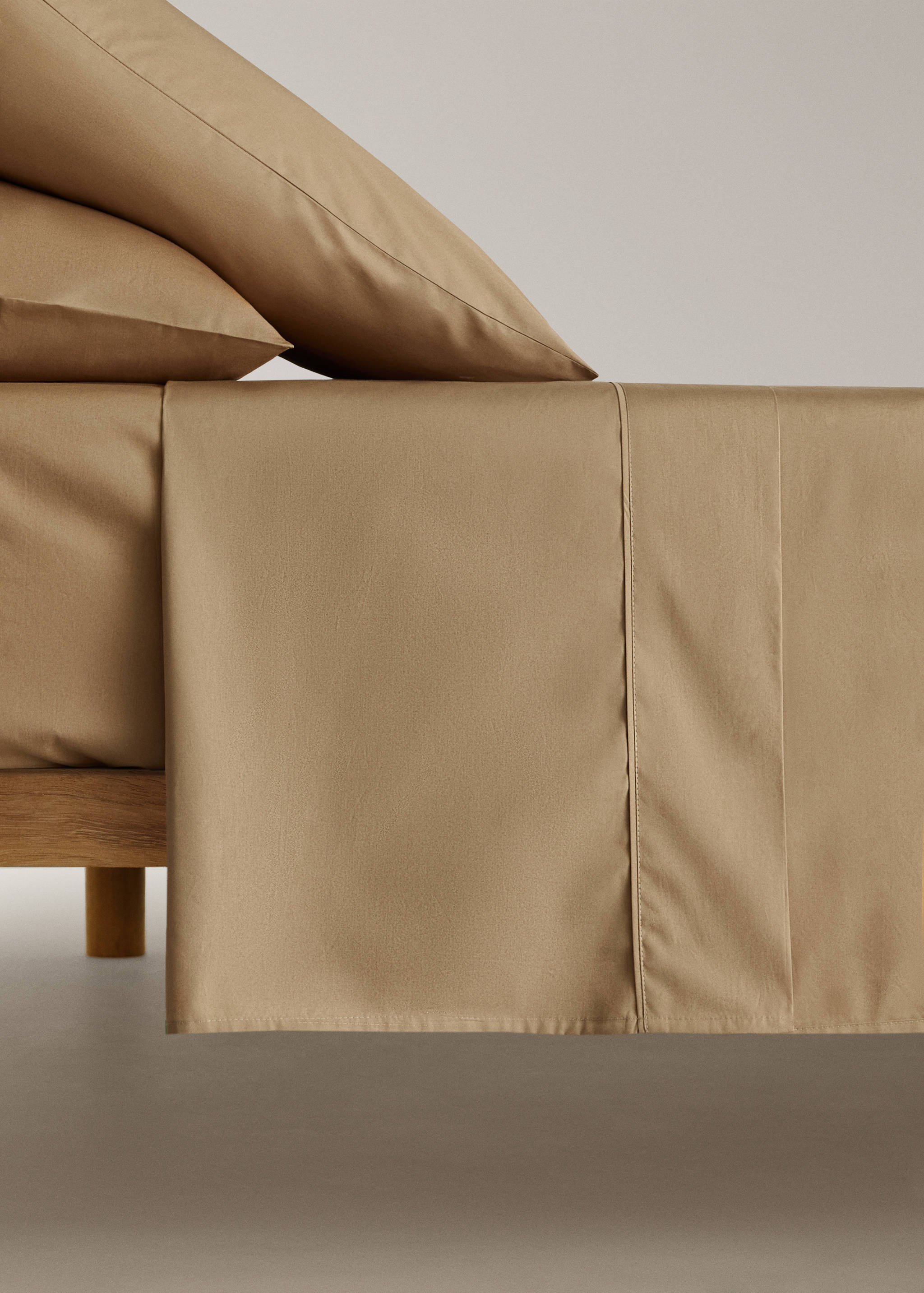 Sábana encimera algodón percal 300 hilos detalle vivo cama 135/140 cm - Artículo sin modelo