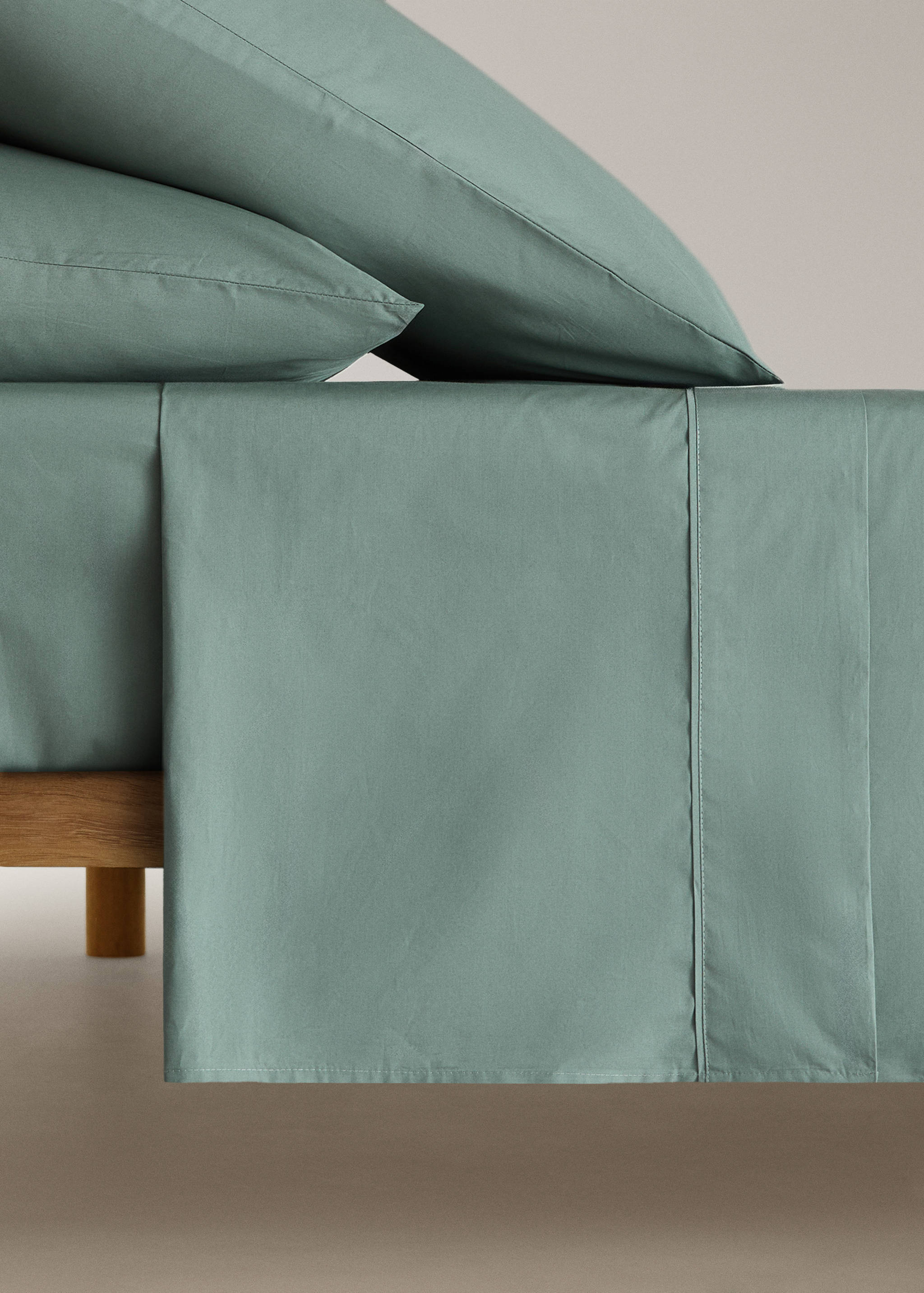 Sábana encimera algodón percal 300 hilos detalle vivo cama 135/140 cm - Artículo sin modelo