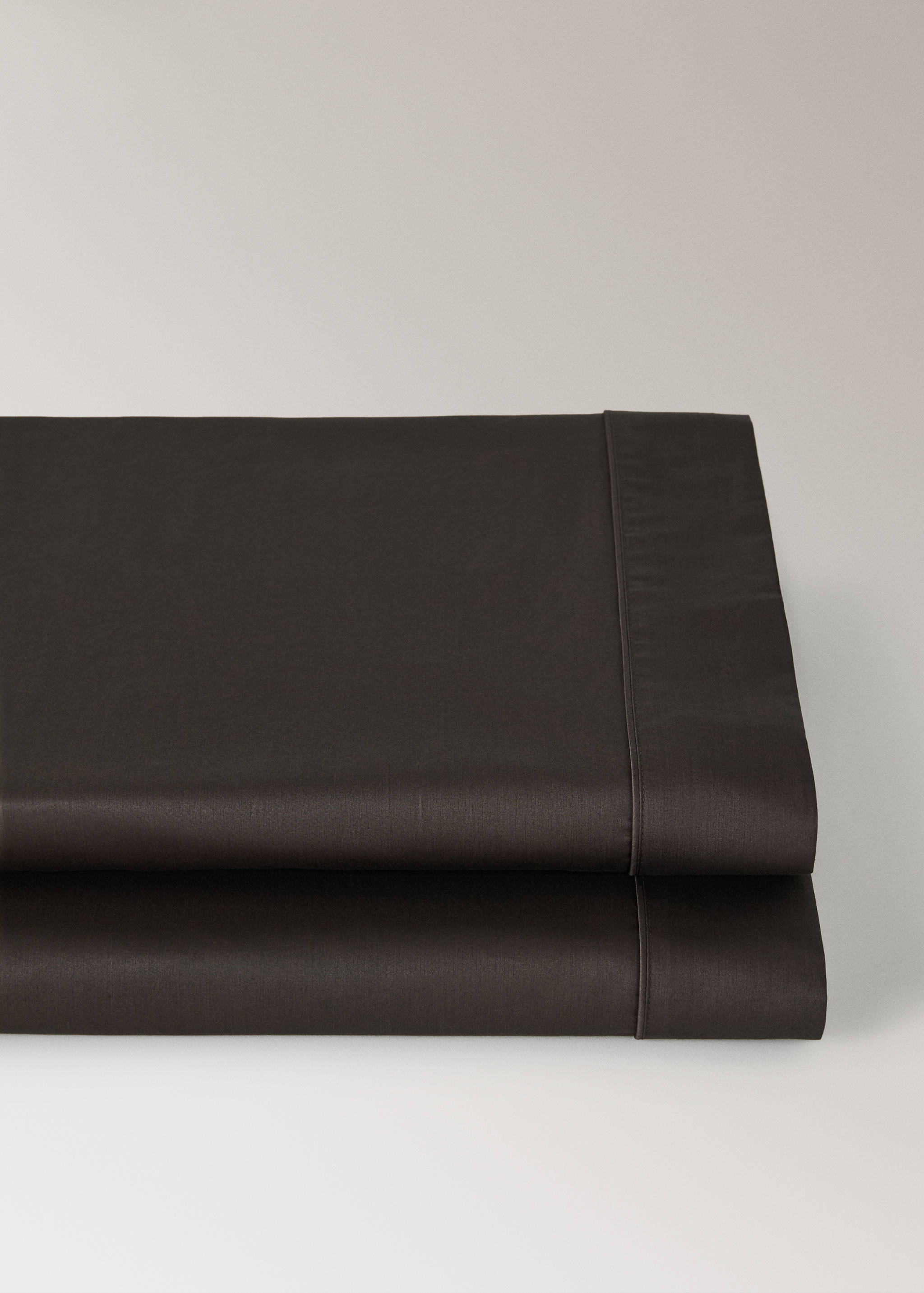 600-thread satin cotton top sheet with trim for 200 cm bed - Details of the article 2