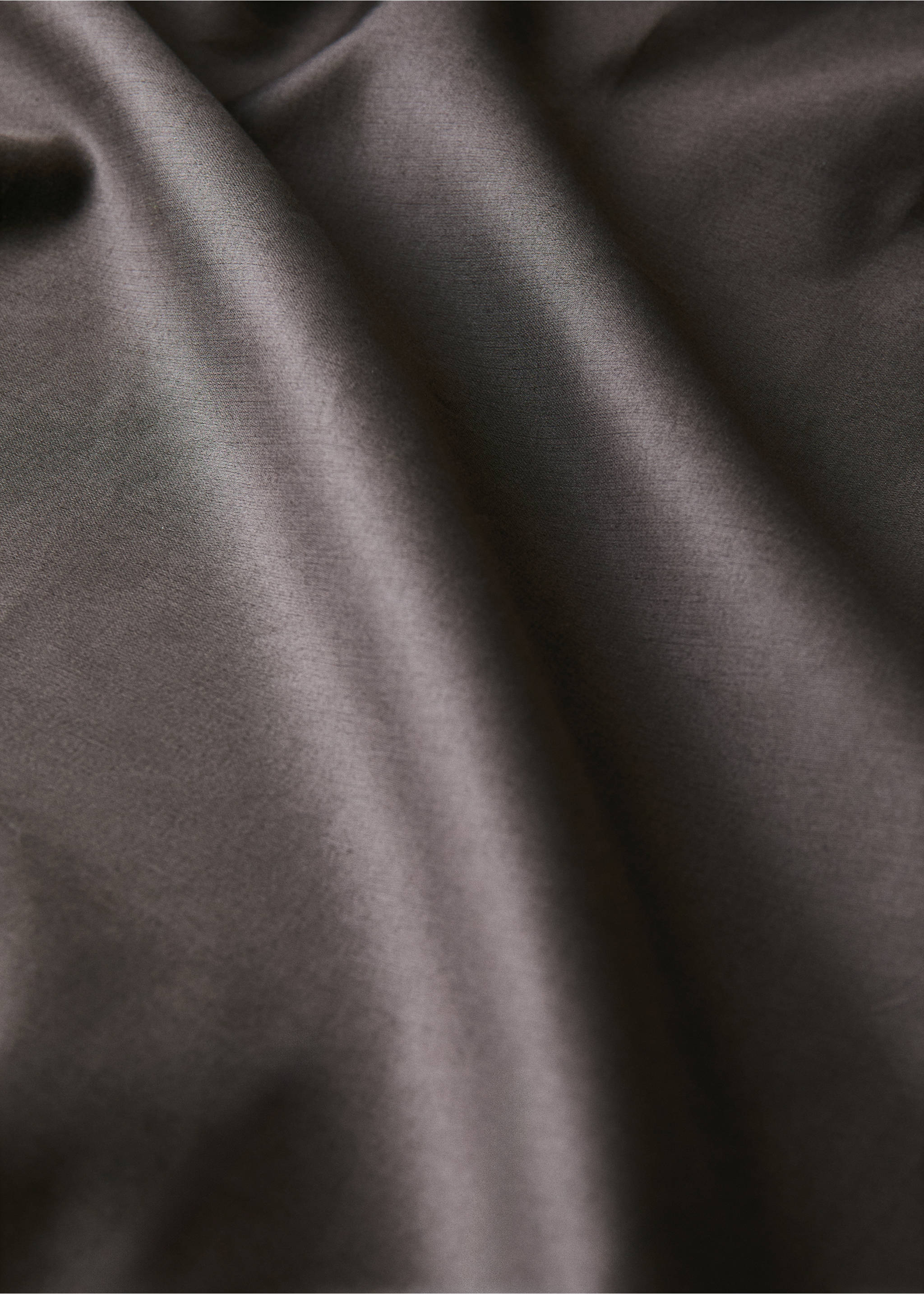 600 threads washed cotton flat sheet King bed - Details of the article 1, Brown. Ref: 37032974-00.