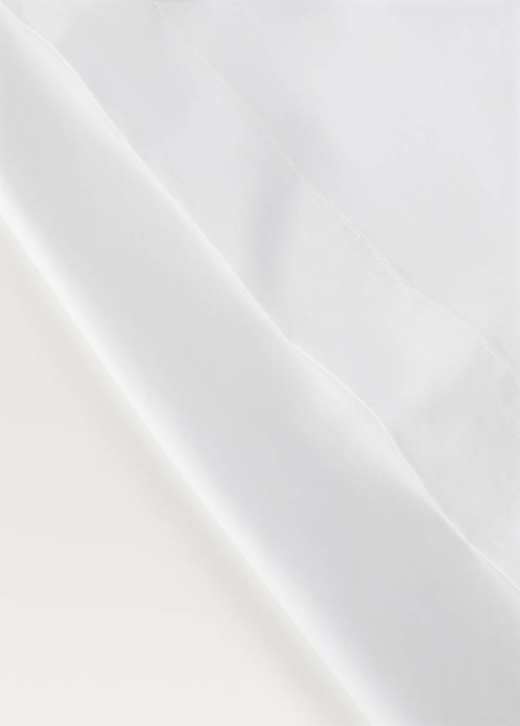 Percale cotton top sheet for single bed — White