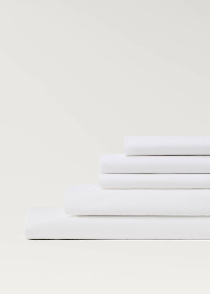 Percale cotton top sheet for 135/140 cm bed — White