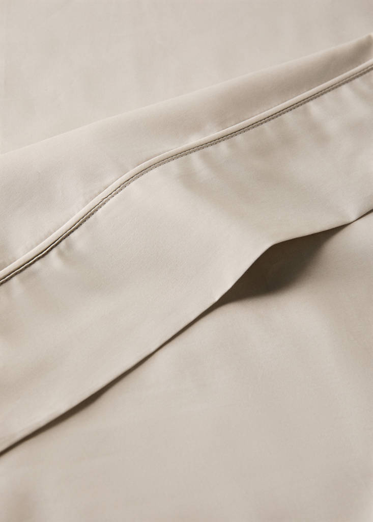 Top sheet 100% percale cotton for 150/160 cm bed — Sand