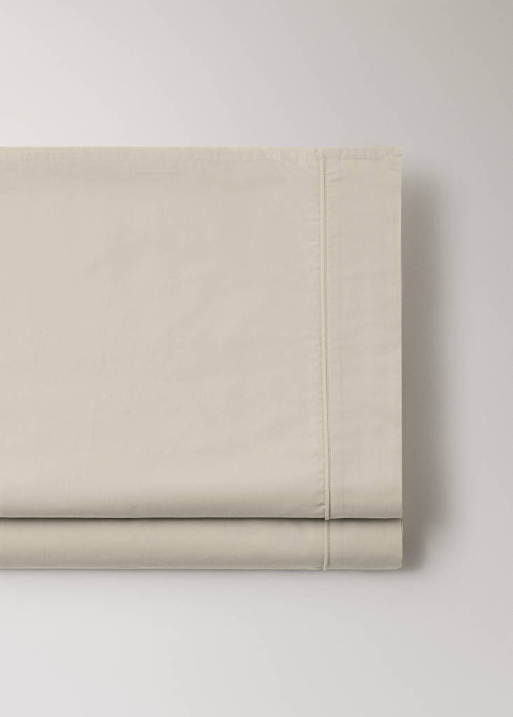 Top sheet 100% cotton percale 135/140 cm — Sand