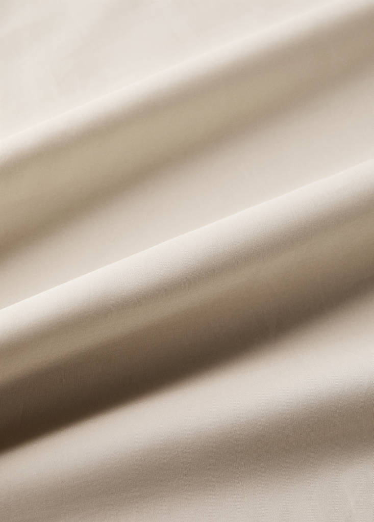 Fitted sheet 100% cotton percale 90 cm bed — Sand