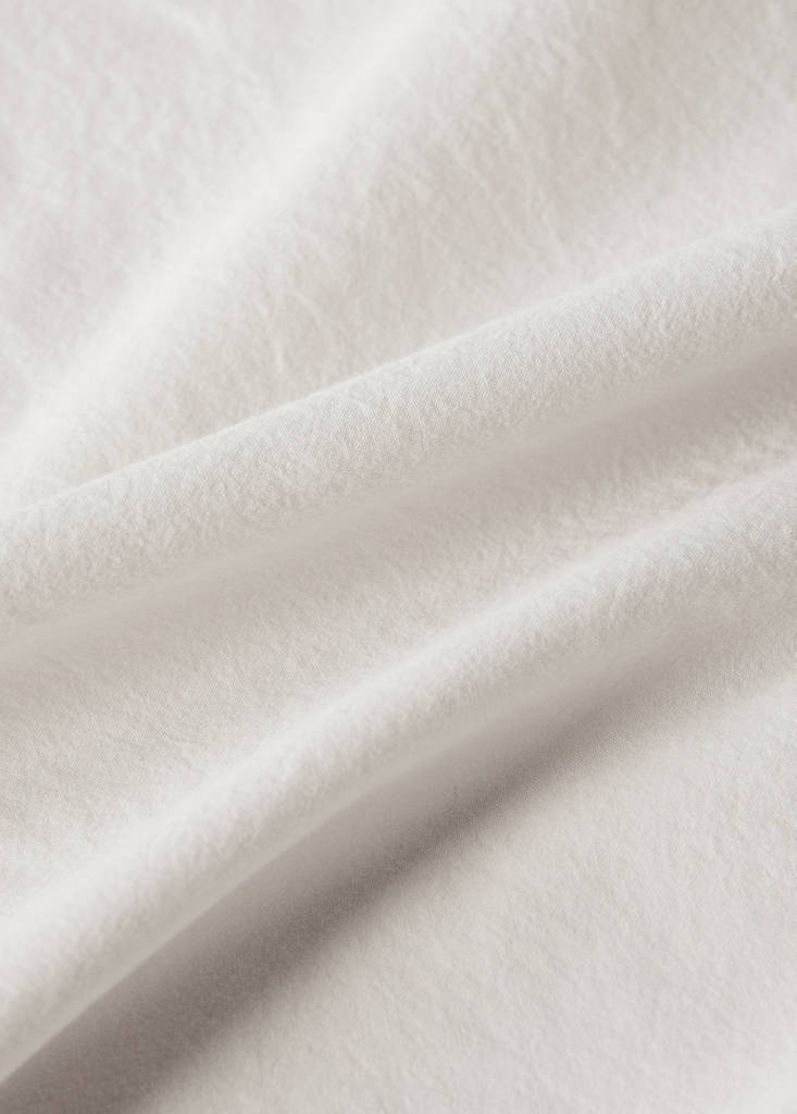 Washed cotton fitted sheet Bed 135/140 cm — Sand