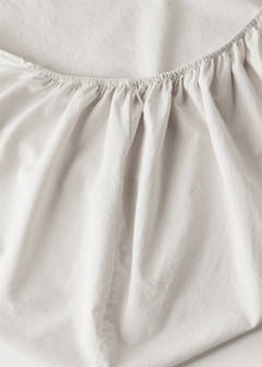 Washed cotton fitted sheet for king bed — Sand 2
