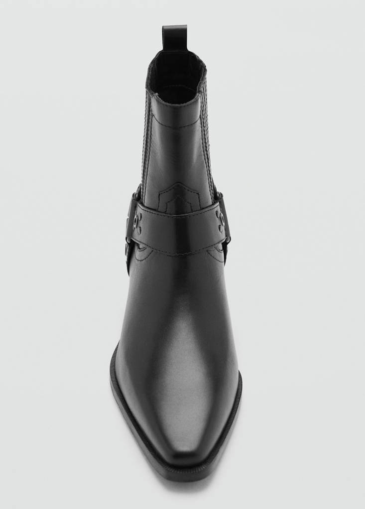 Leather heeled boots — Black