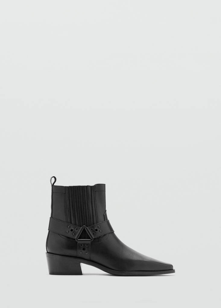 Leather heeled boots — Black