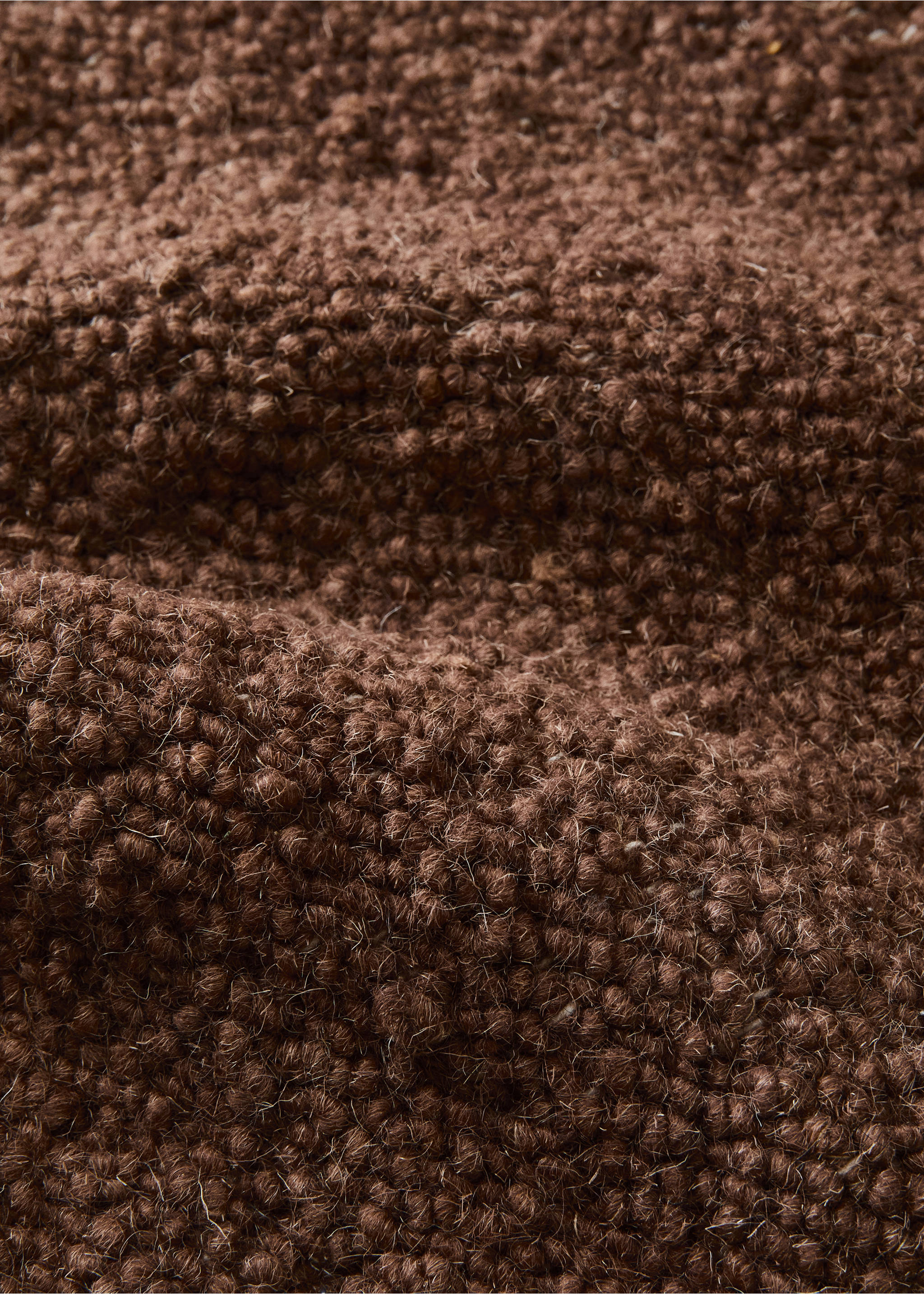 Bouclé wool rug - Details of the article 1, Russet. Ref: 37033278-00.