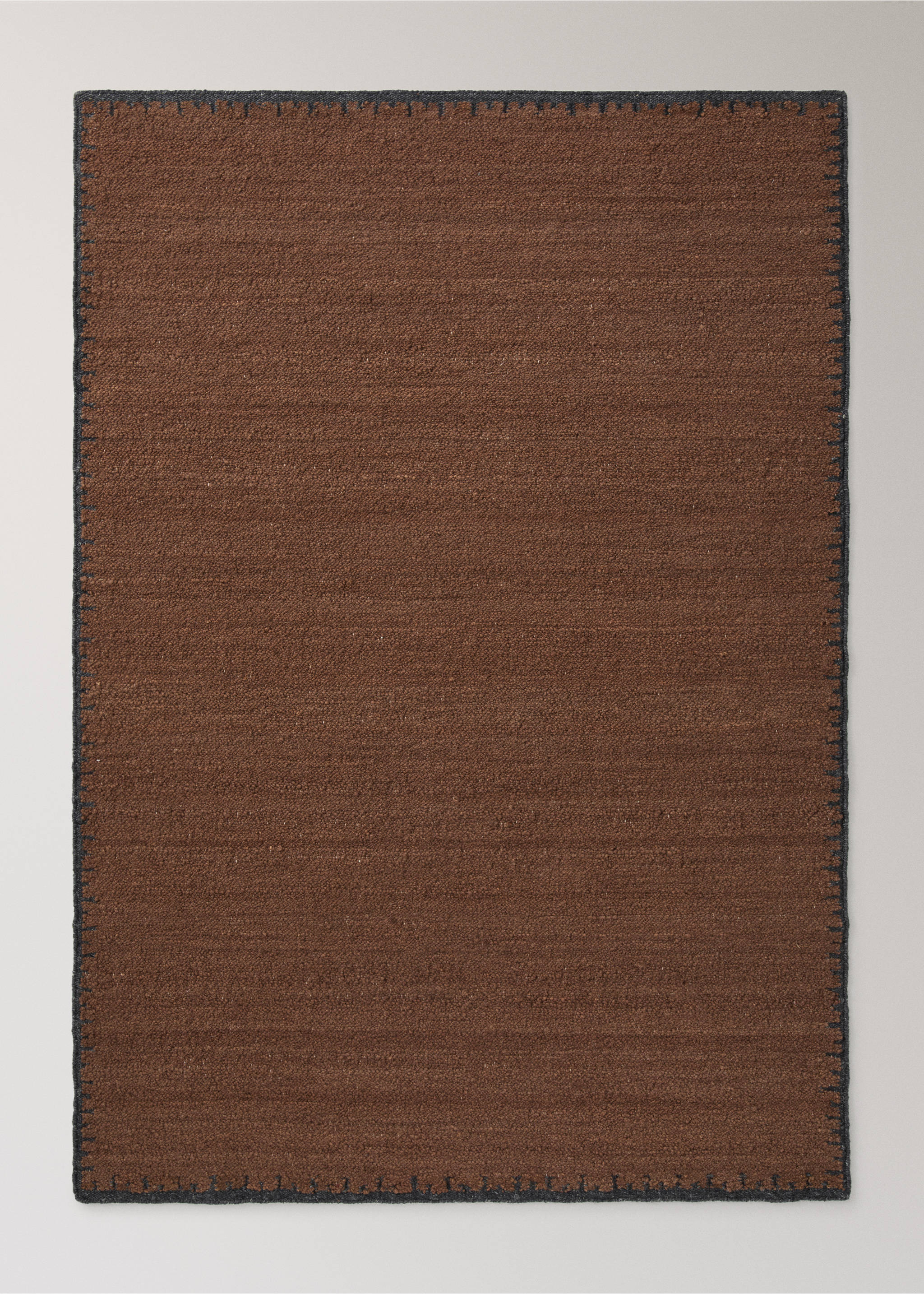 Bouclé wool rug - Article without model, Russet. Ref: 37033278-00.