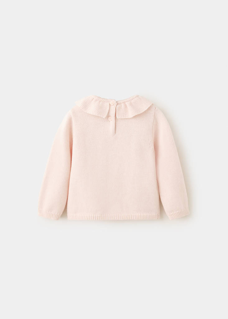 Knitted cotton sweater — Light Pink