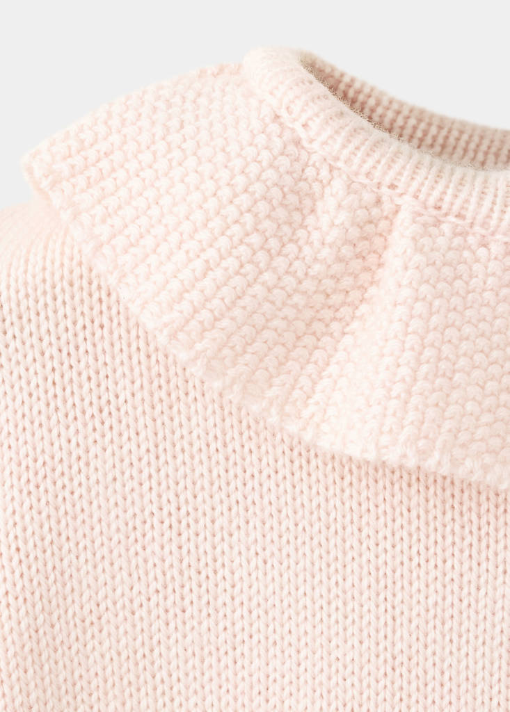 Knitted cotton sweater — Light Pink