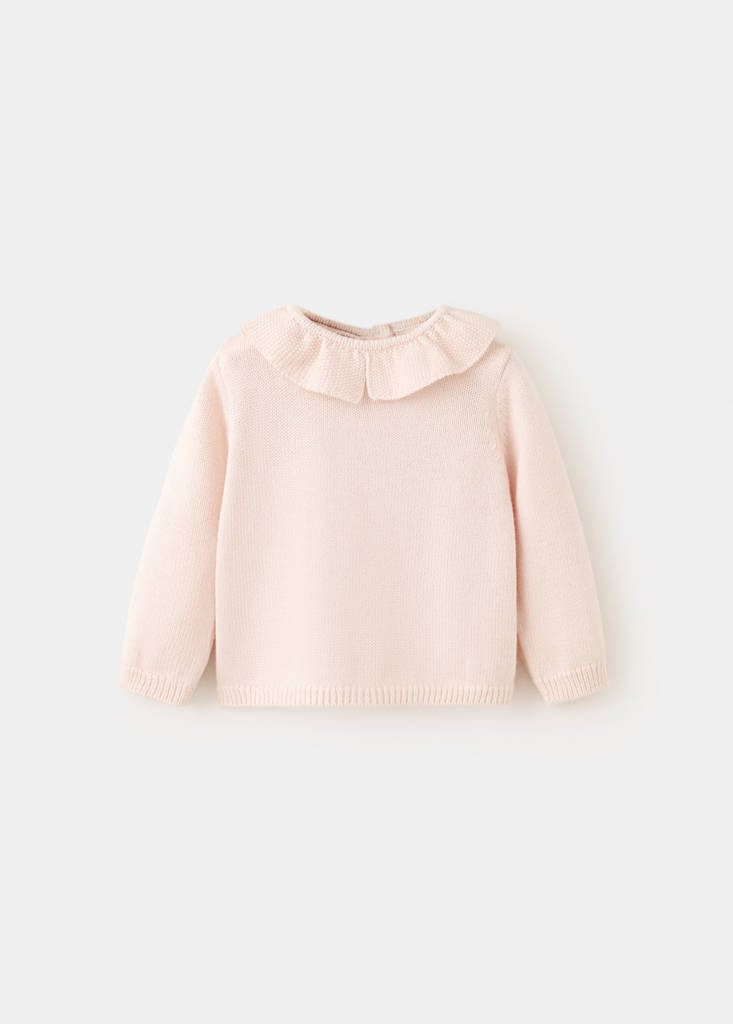 Knitted cotton sweater — Light Pink