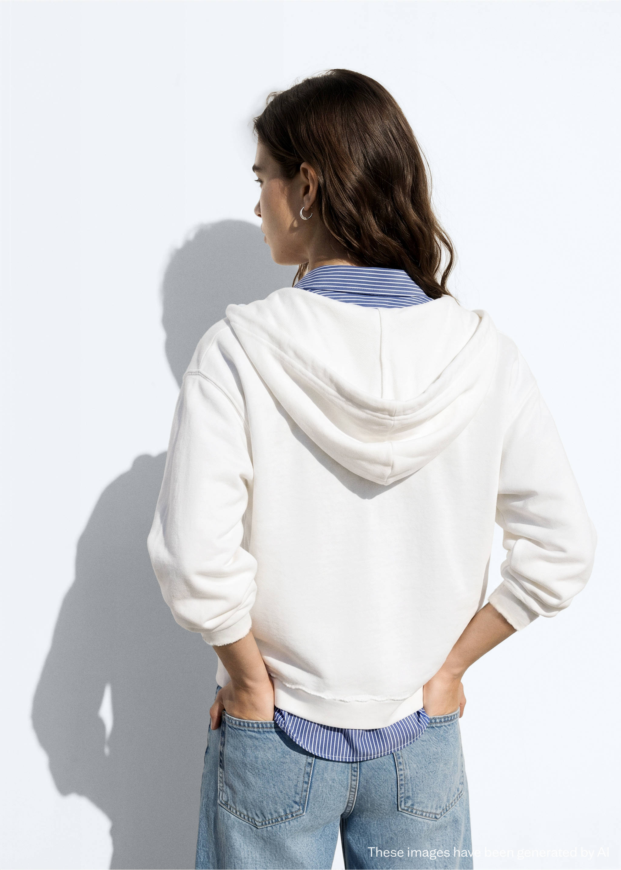 Cotton blend hooded jacket - Reverse of the article, Off White. Ref: 37033281-00.