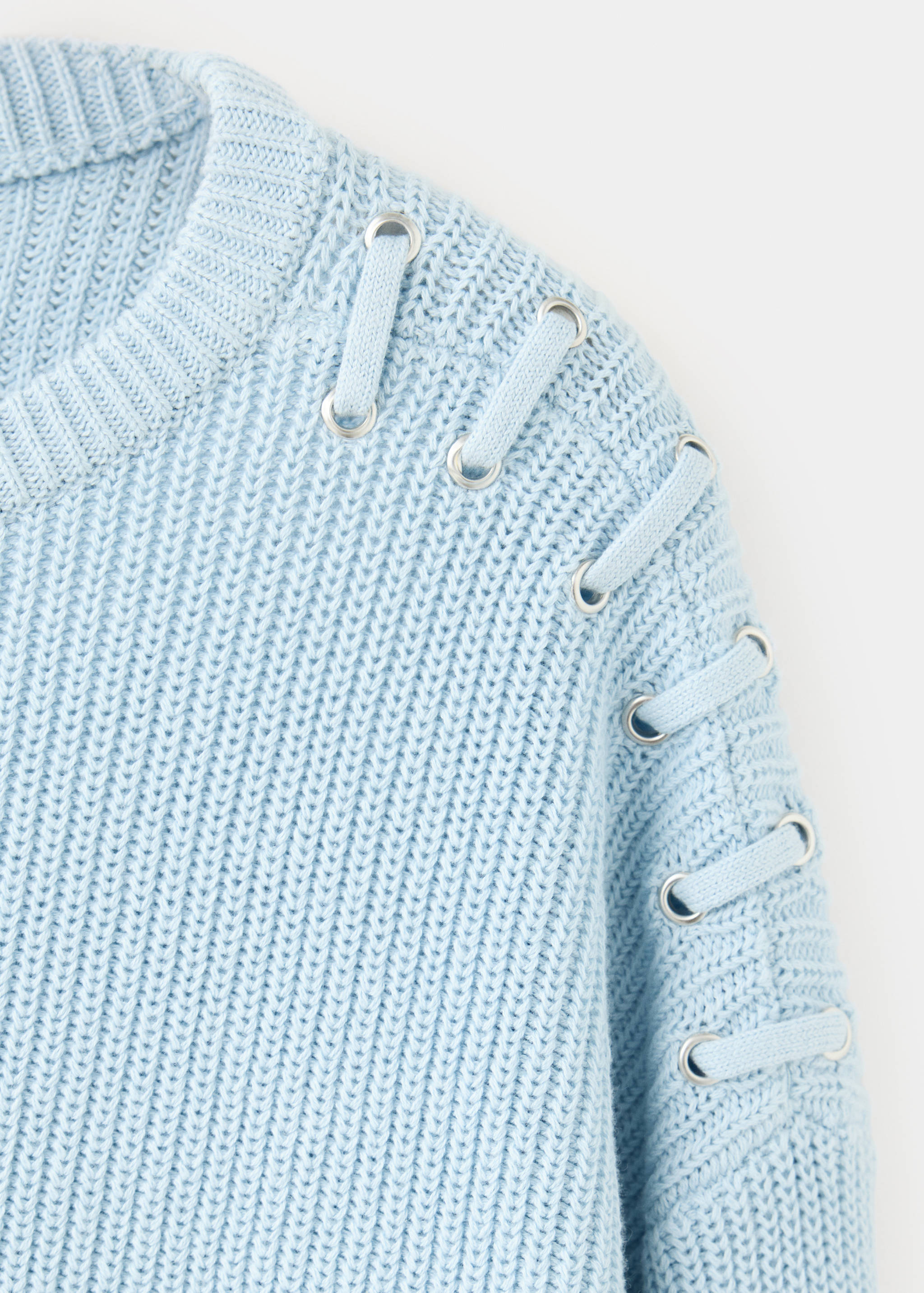 Cotton jumper with buttonhole detailing - Details of the article 8
