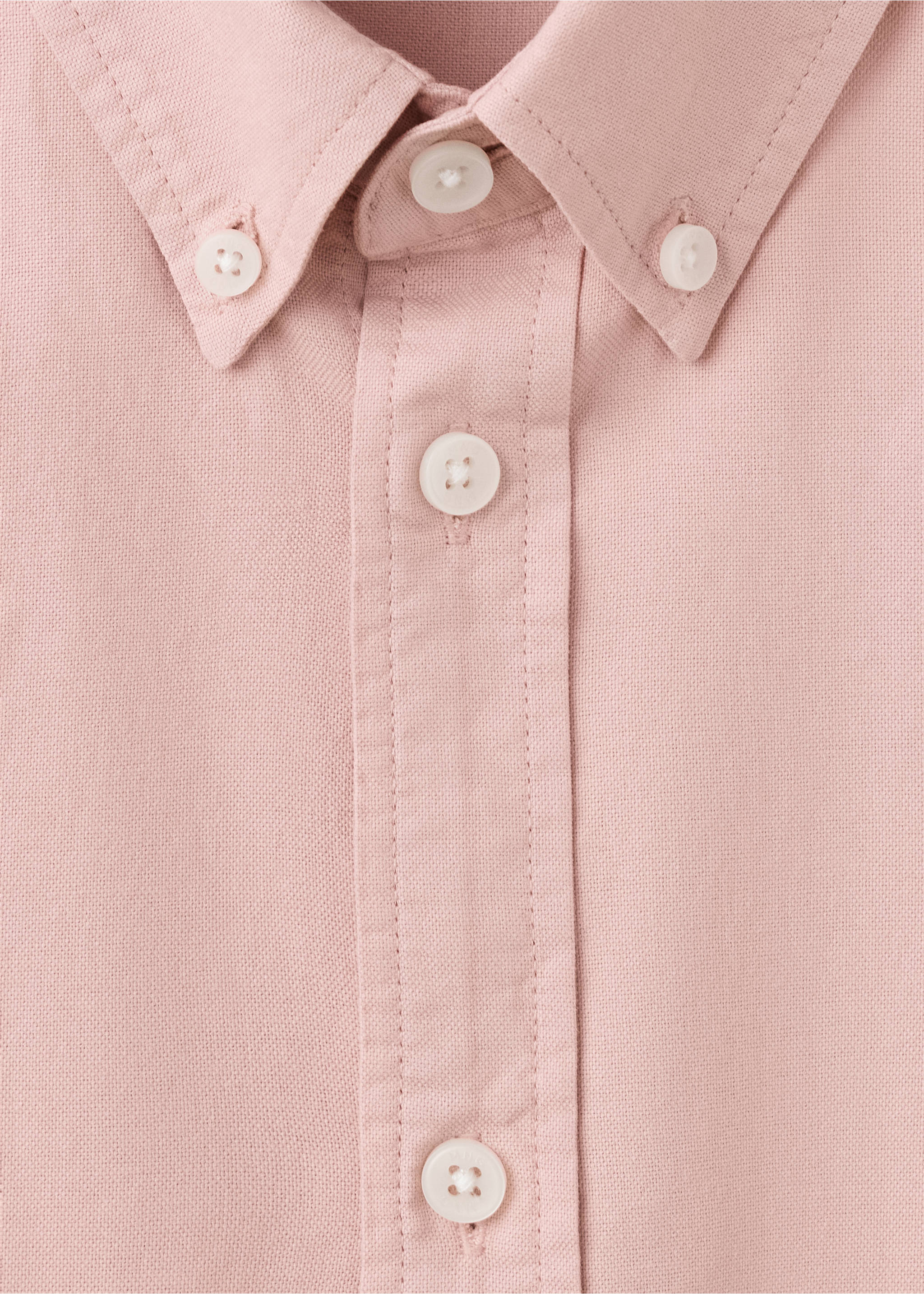 Plain 100% cotton shirt - Details of the article 8, Light Pink. Ref: 37033291-00.