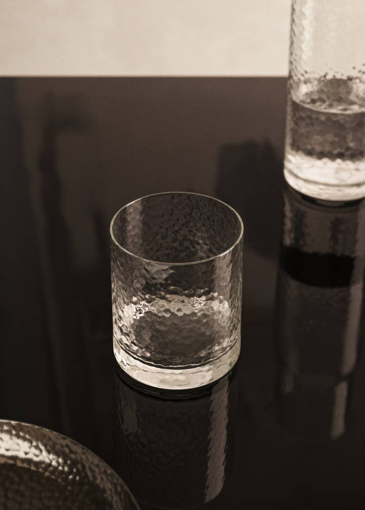 Hammered glass tumbler — Off White