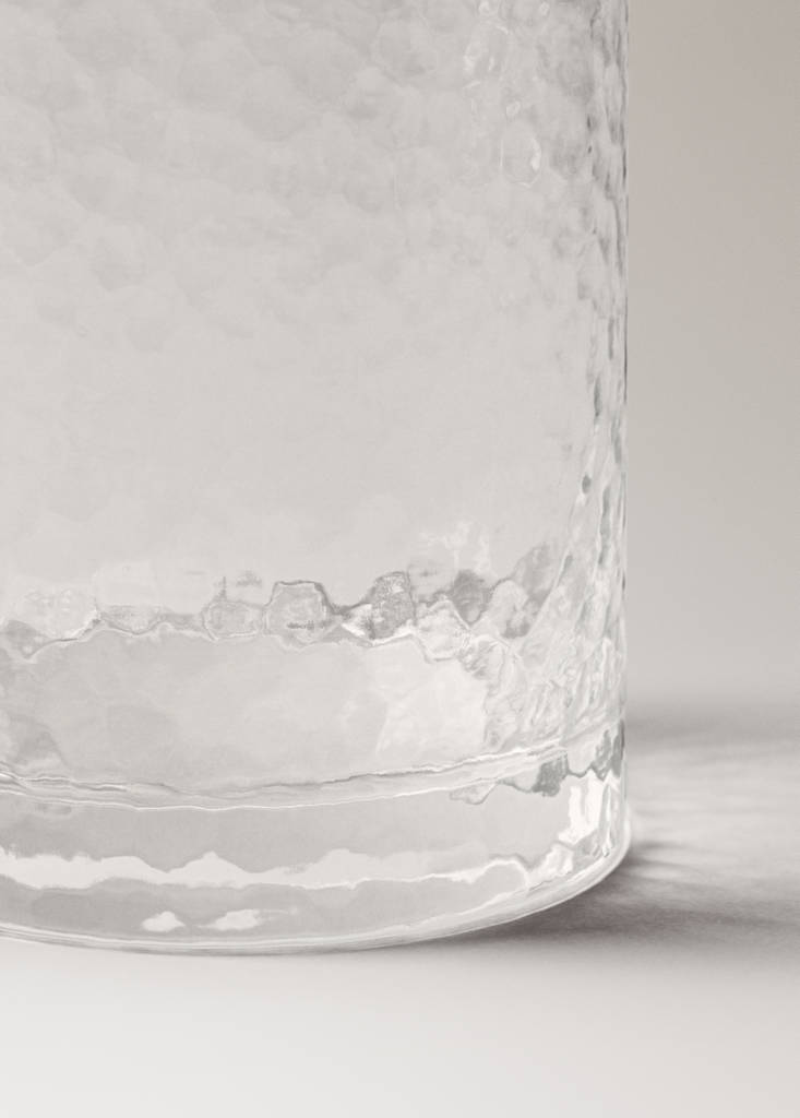 Hammered glass tumbler — Off White
