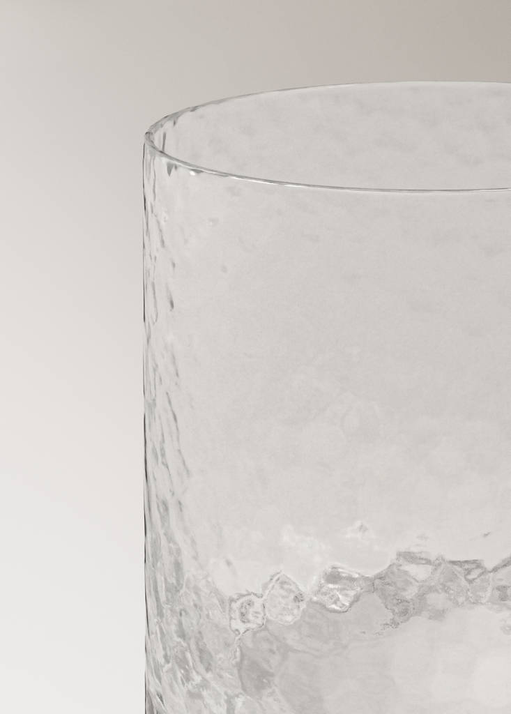 Hammered glass tumbler — Off White
