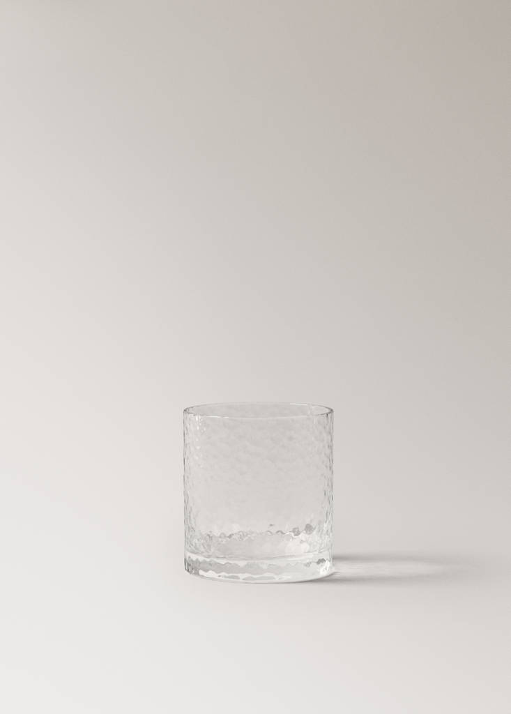Hammered glass tumbler — Off White