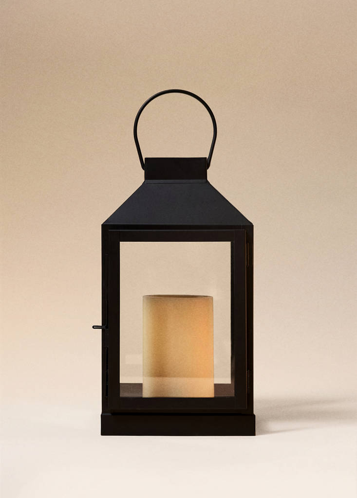 Medium decorative candle holder — Black
