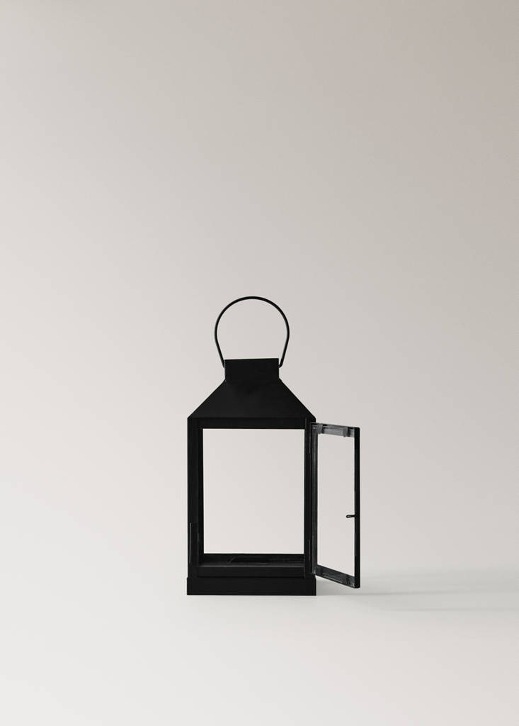 Medium decorative candle holder — Black