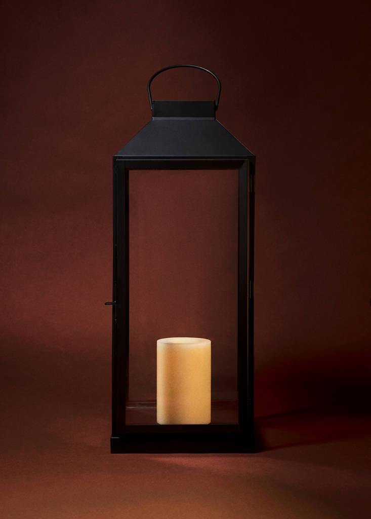 Large decorative candle holder — Black