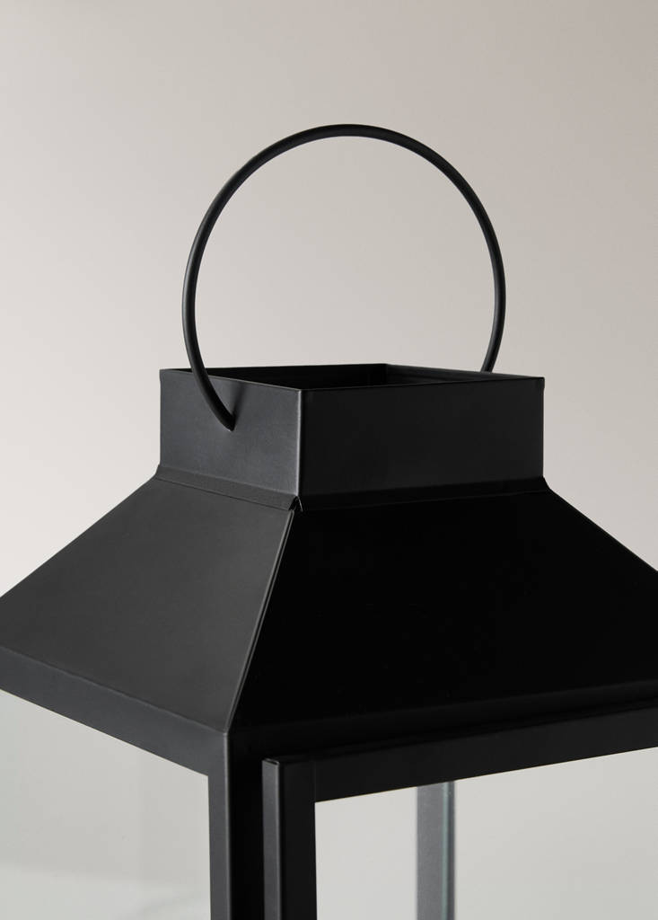 Large decorative candle holder — Black