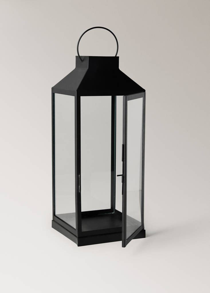 Large decorative candle holder — Black