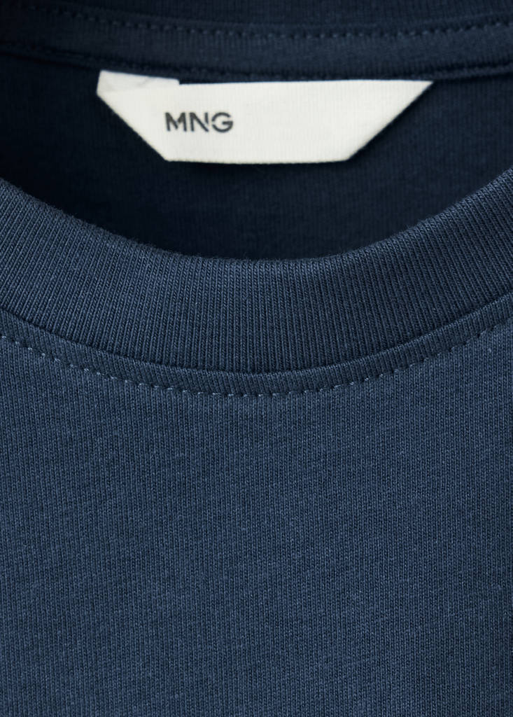 Printed cotton-blend t-shirt — Navy