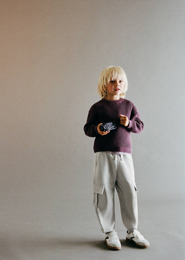 Cotton cargo trousers — Ice Grey