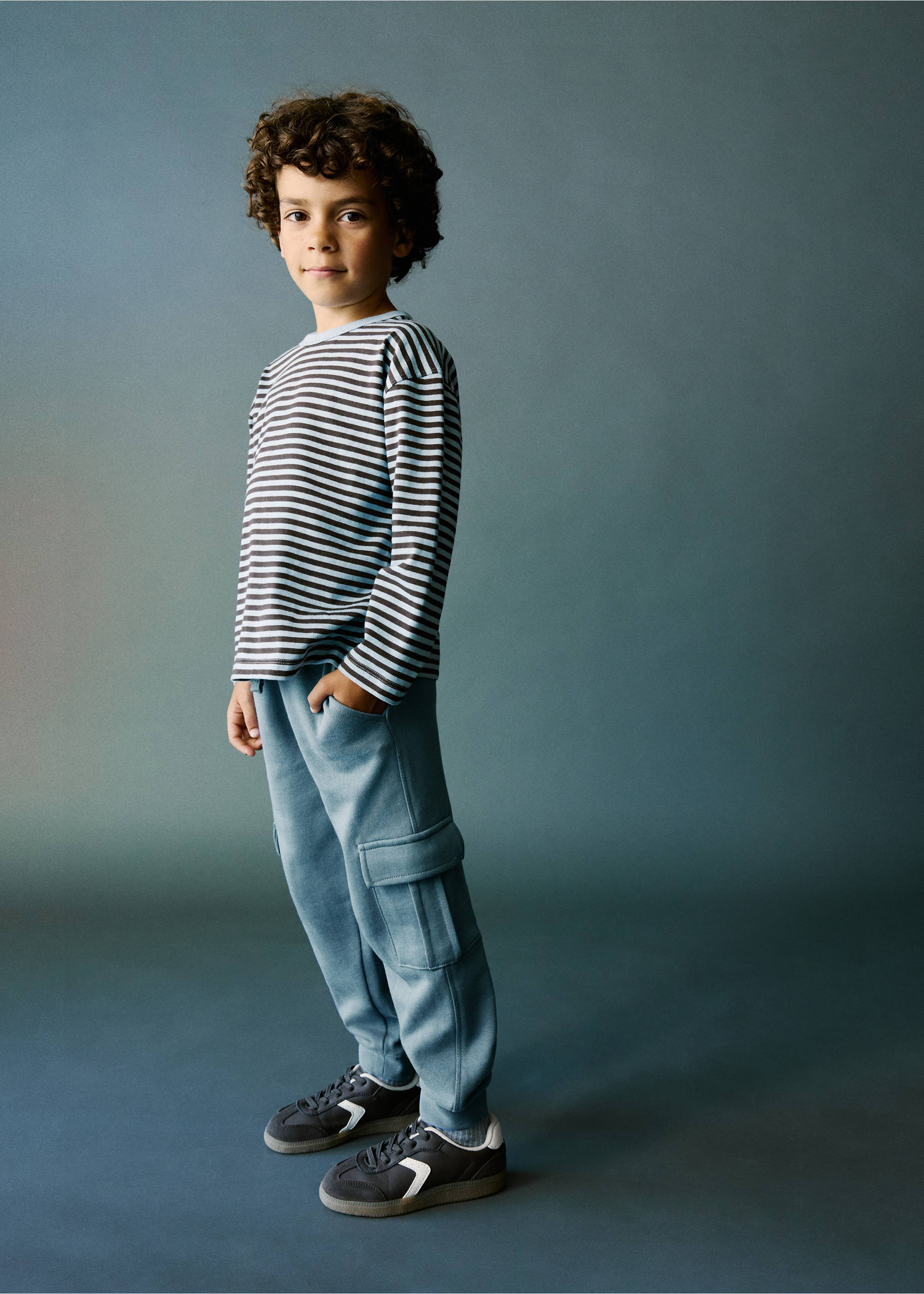 Cotton cargo trousers - General plane, Blue. Ref: 37033308-00.