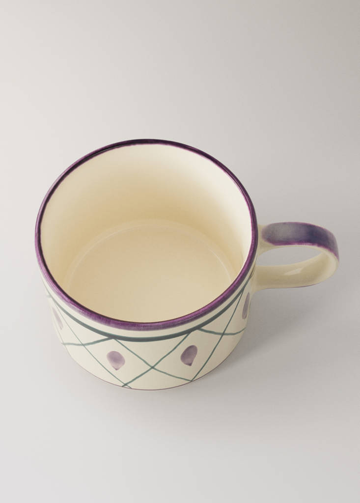 Hand-painted stoneware mug — Petrol Blue