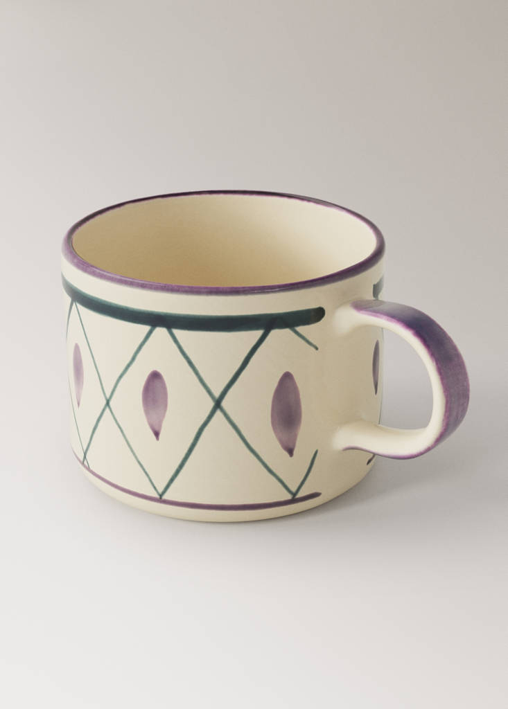 Hand-painted stoneware mug — Petrol Blue