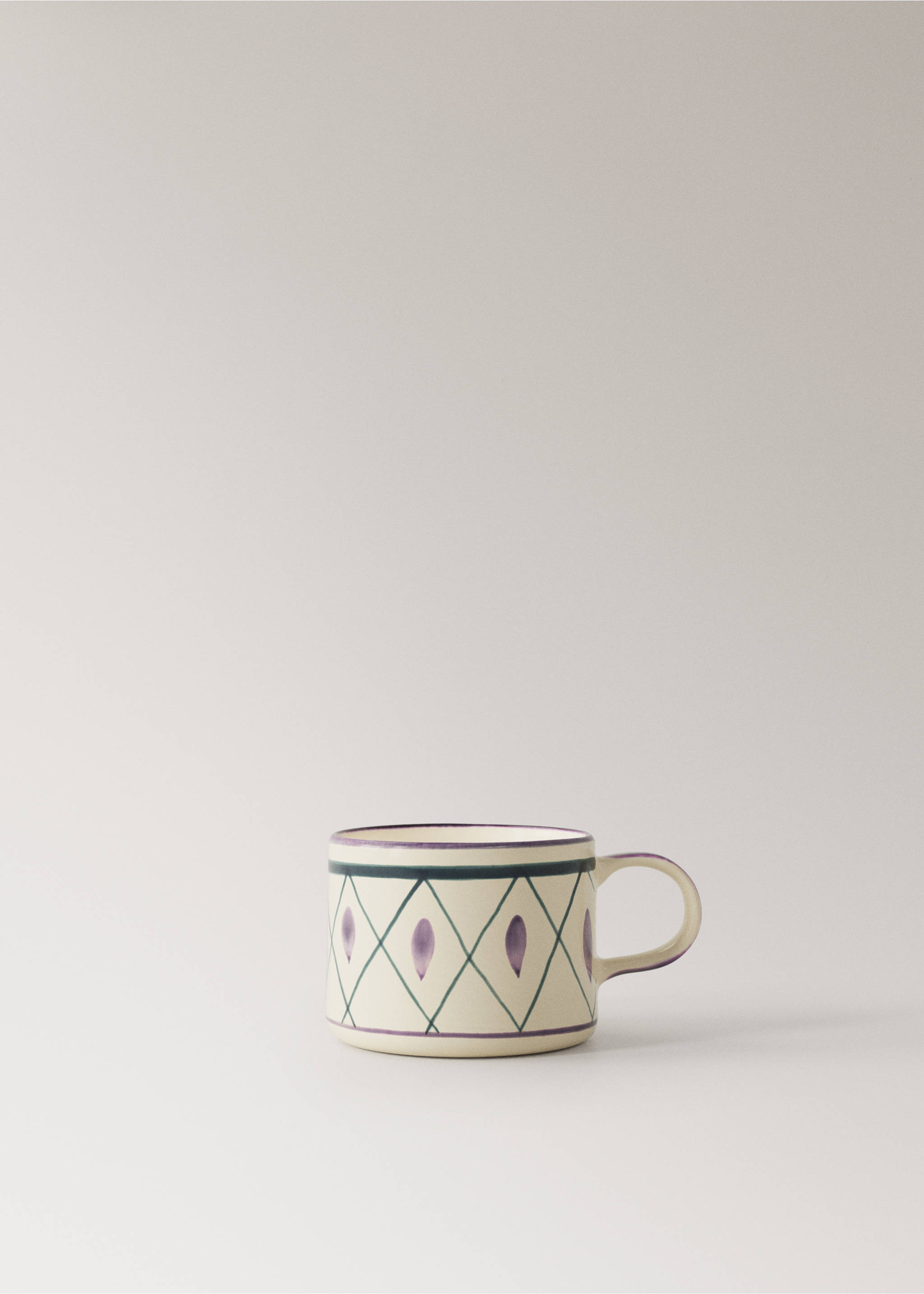 Hand-painted stoneware mug - Article without model, Petrol Blue. Ref: 37033311-00.