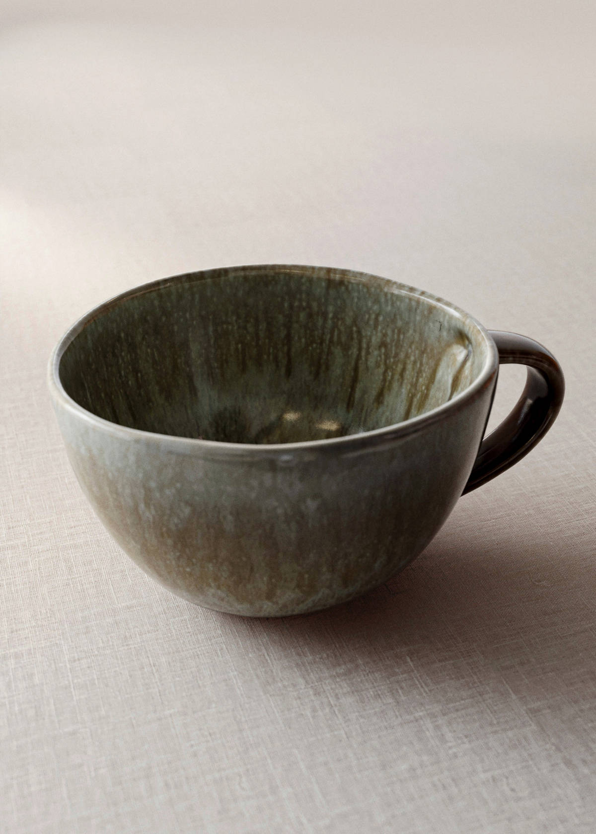Vintage stoneware mug — Forest Green