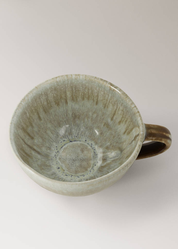 Vintage stoneware mug — Forest Green